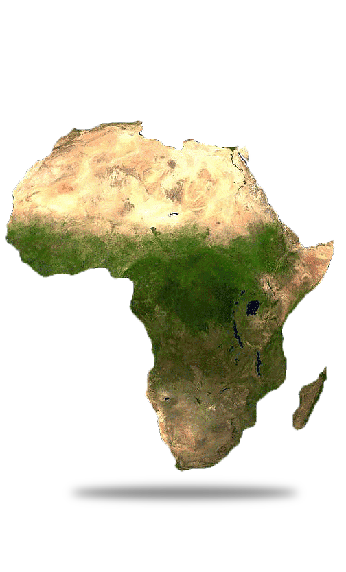 Map of Africa depicting the continent's countries and geographical features.